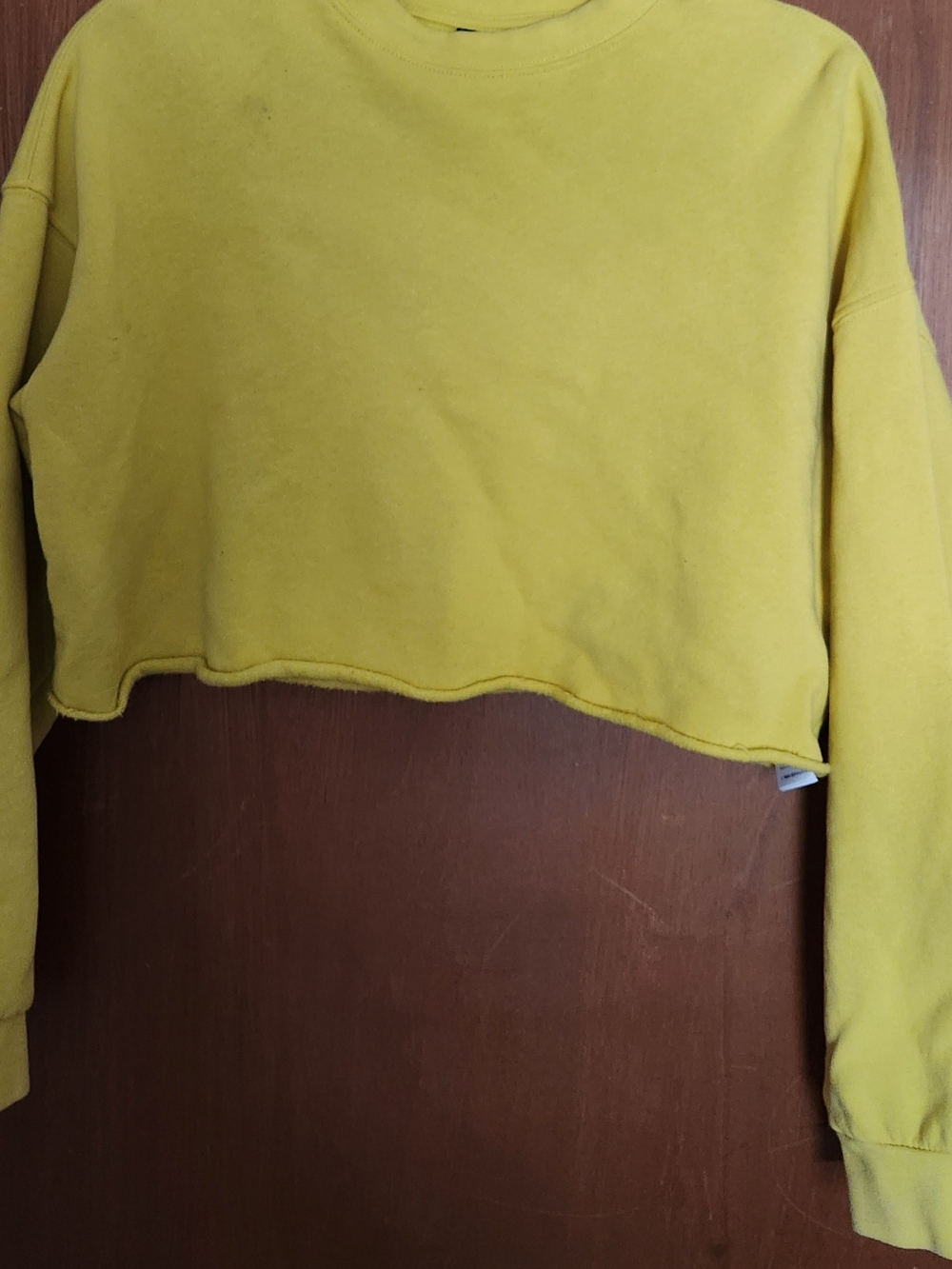 Topshop Cropped Yellow Crewneck Sweatshirt Size 0